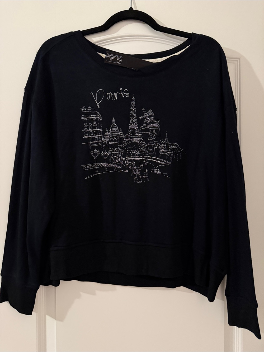 Jane and Delancey Black Paris Skyline Sweatshirt